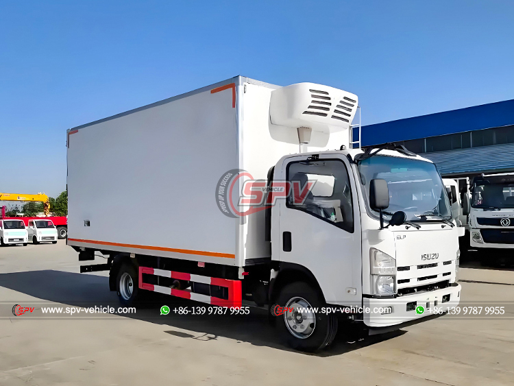 ISUZU NPR Reefer Box Truck - Front Right Side